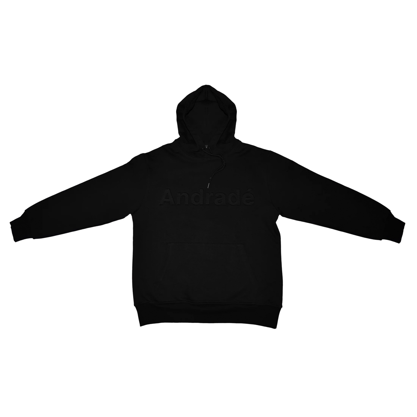 Black Embossed Print Hoodie