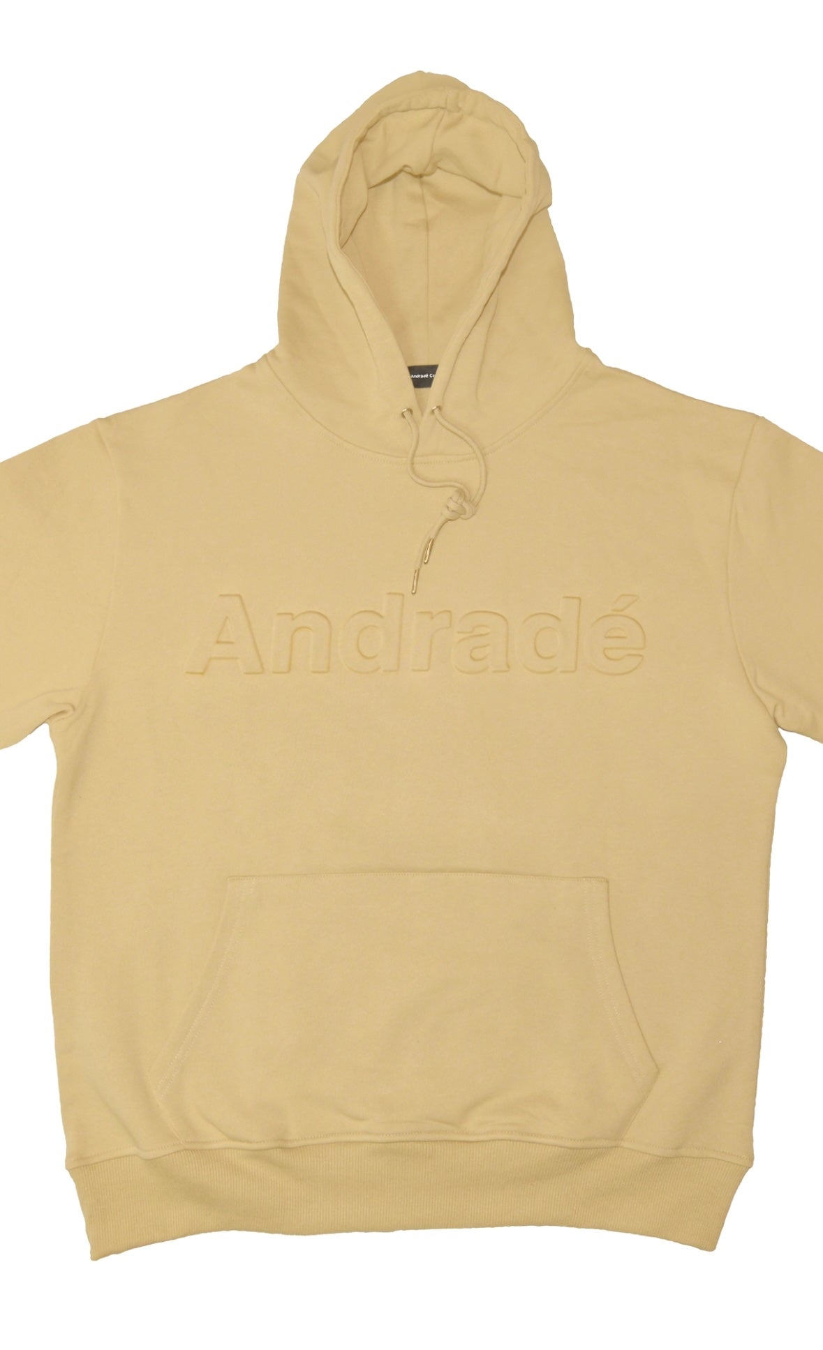 Beige Embossed Print Hoodie